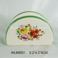 Ceramic full flower decal napkin holder